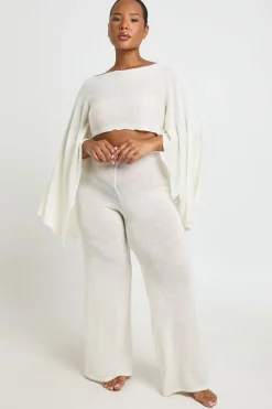 boohoo Pantalon Large Tricoté Grande Taille<Femme Tenues De Plage