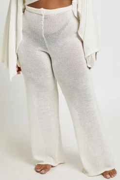 boohoo Pantalon Large Tricoté Grande Taille<Femme Tenues De Plage