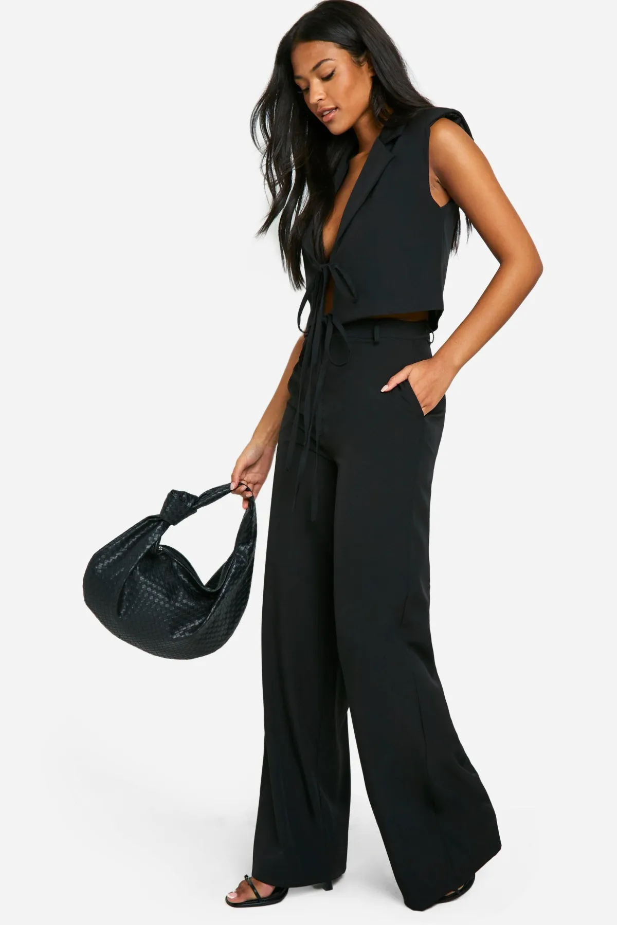 boohoo Pantalon long à jambe droite<Femme Pantalons