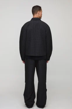 boohooMAN Pantalon long parachute à carreaux ripstop<Homme Pantalons Tall|Tout Afficher