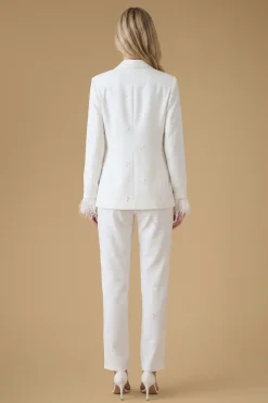 Oasis Pantalon Orné De Plumes Avec Motif Poule<Femme Pantalons|Tailleurs