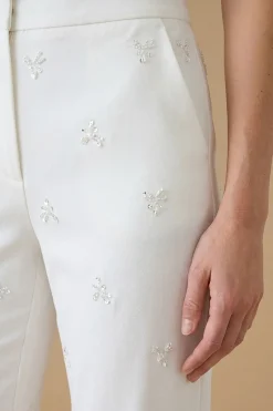 Oasis Pantalon Orné De Plumes Avec Motif Poule<Femme Pantalons|Tailleurs