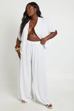 Pantalon Oversize Effet Lin Plus Essentials