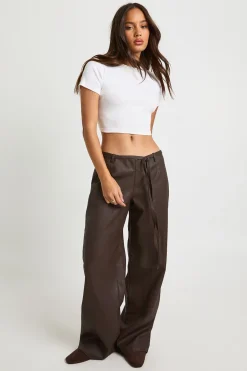 boohoo Pantalon Palazzo ceinturé en synthétique<Femme Pantalons