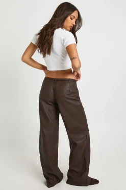 boohoo Pantalon Palazzo ceinturé en synthétique<Femme Pantalons