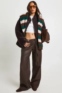 boohoo Pantalon Palazzo ceinturé en synthétique<Femme Pantalons