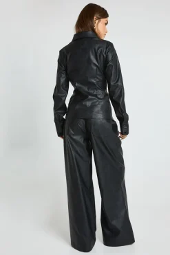 boohoo Pantalon Palazzo En Synthétiquecuir<Femme Pantalons