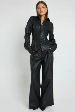 boohoo Pantalon Palazzo En Synthétiquecuir<Femme Pantalons