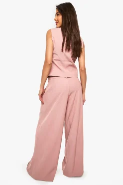 boohoo Pantalon Palazzo à jambe large sur mesure<Femme Pantalons