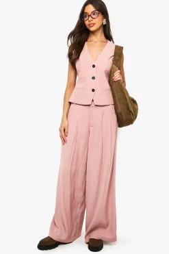 boohoo Pantalon Palazzo à jambe large sur mesure<Femme Pantalons