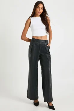 boohoo Pantalon Palazzo Tall En Synthétiquecuir<Femme Pantalons