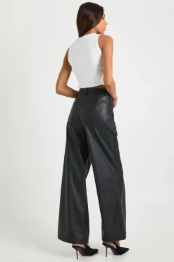 boohoo Pantalon Palazzo Tall En Synthétiquecuir<Femme Pantalons