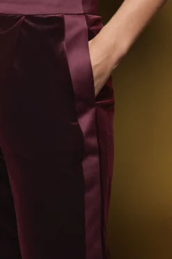 Pantalon à Panneau Latéral en Velours Sergé