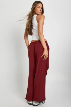 Pantalon Parachute à Jambe Larges en Nylon Tissé