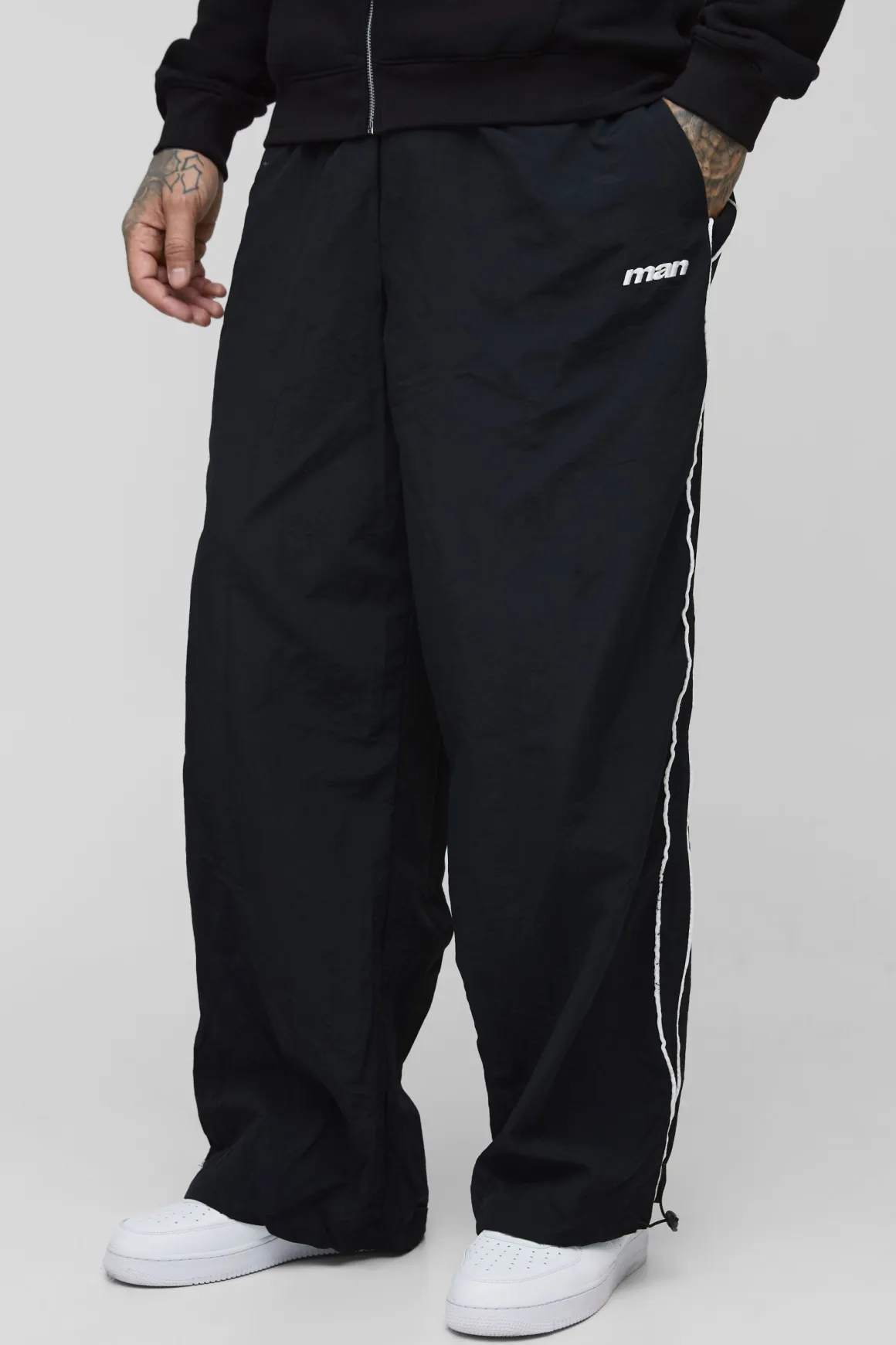 Pantalon Parachute à Rayures Brodées pour Grands
