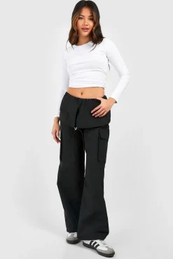 boohoo Pantalon parachute à taille contrastante<Femme Pantalons|Tailleurs