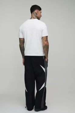 Pantalon Parachute À Taille Élastique Avec Bandes Latérales Pour Homme Grand