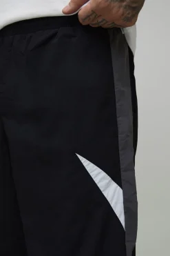Pantalon Parachute À Taille Élastique Avec Bandes Latérales Pour Homme Grand