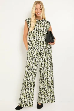 Wallis Pantalon Petite À Contraste En Jersey Géométrique<Femme Pantalons