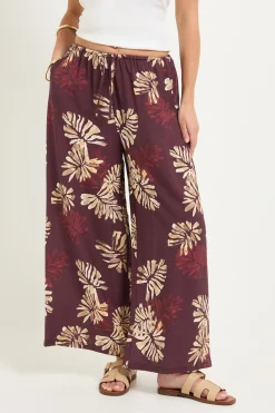 Wallis Pantalon Petite À Cordon Avec Imprimé Palmier<Femme Pantalons