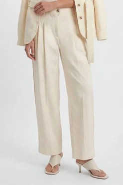 Pantalon Petite En Coton À Jambe Tonneau Avec Détails De Boutons Utilitaires