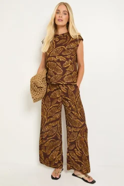 Pantalon Petite En Jersey Palm À Contraste