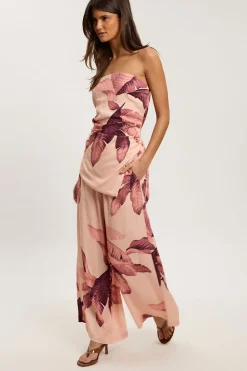 KarenMillen Pantalon Petite En Viscose Lin À Imprimé Palmier<Femme Pantalons|Ensembles