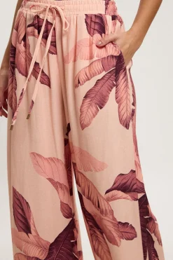KarenMillen Pantalon Petite En Viscose Lin À Imprimé Palmier<Femme Pantalons|Ensembles