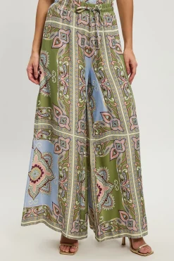 Pantalon Petite En Viscose Satinée À Imprimé Patchwork