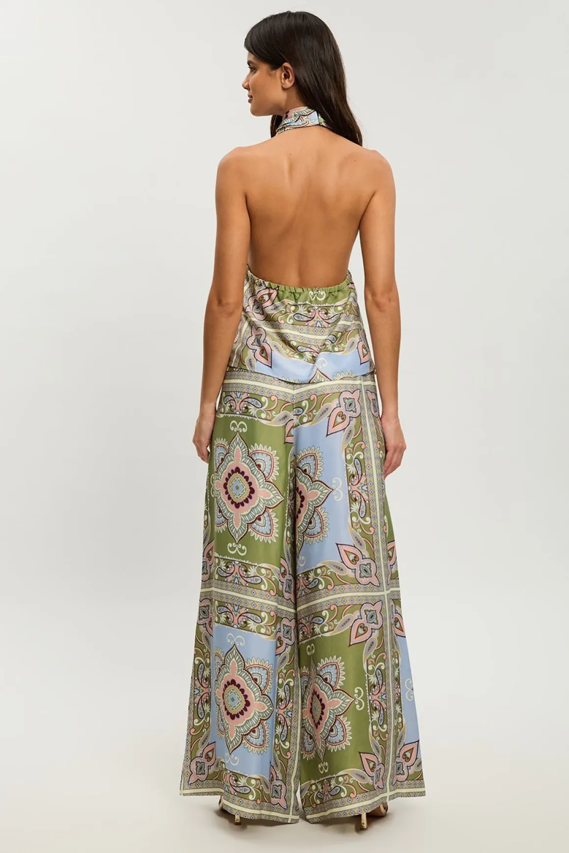 Pantalon Petite En Viscose Satinée À Imprimé Patchwork