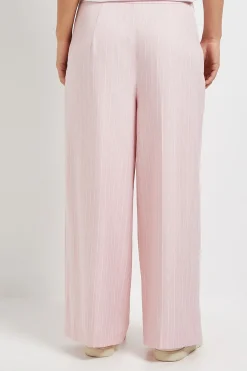 Pantalon Petite à Jambes Larges Pleine Longueur à Rayures Diplomatiques