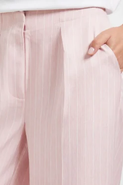 Pantalon Petite à Jambes Larges Pleine Longueur à Rayures Diplomatiques