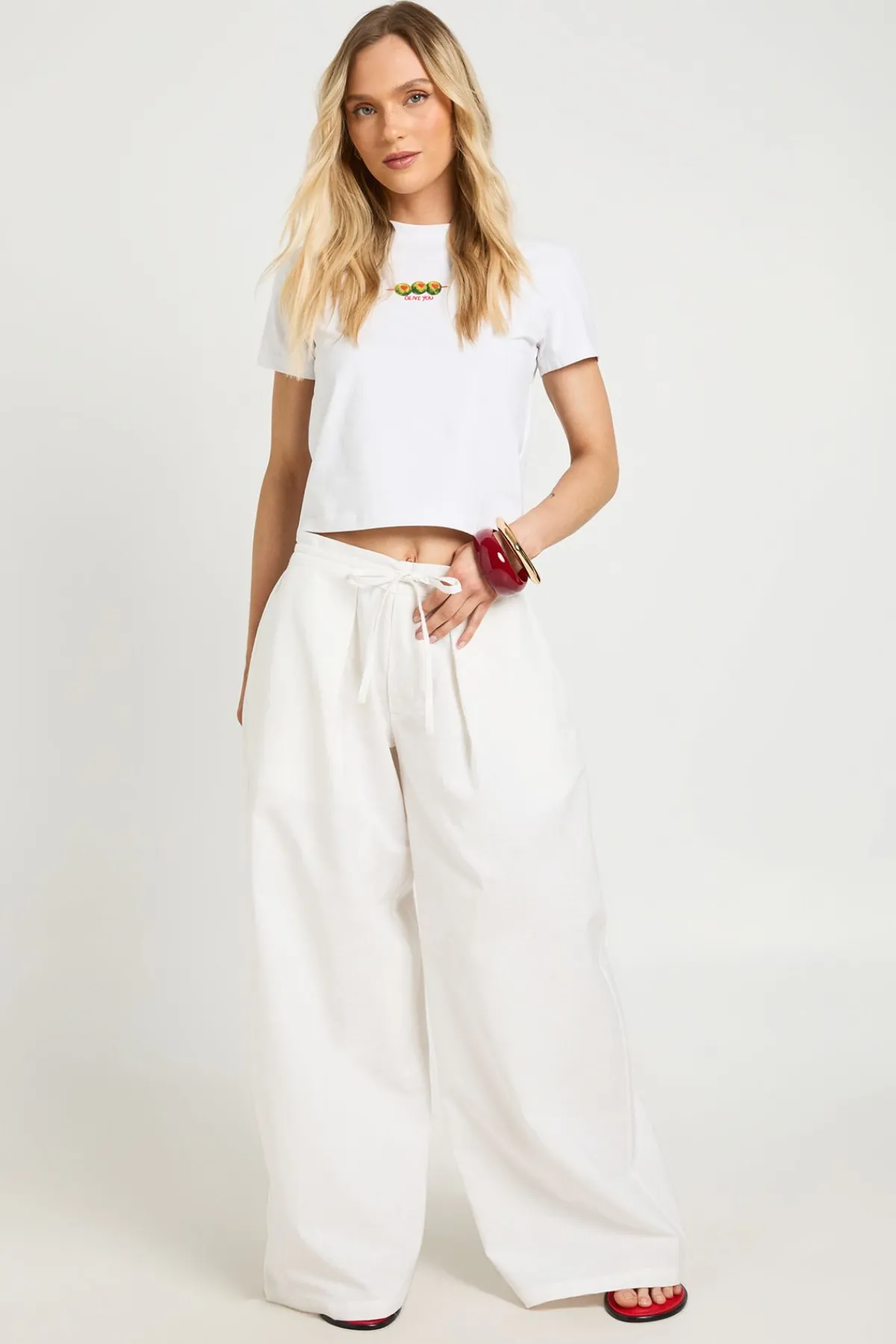 boohoo Pantalon Petite À Jambe Tonneau Aspect Lin<Femme Pantalons