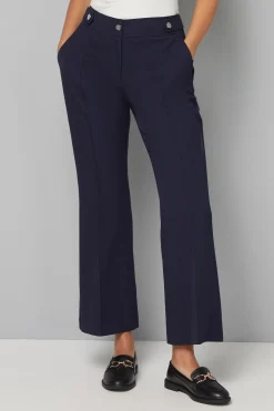 Pantalon Petite Marine Élégant Coupe Évasée