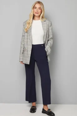 Pantalon Petite Marine Élégant Coupe Évasée