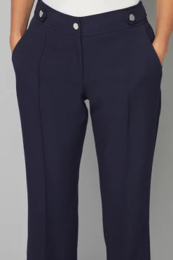Pantalon Petite Marine Élégant Coupe Évasée