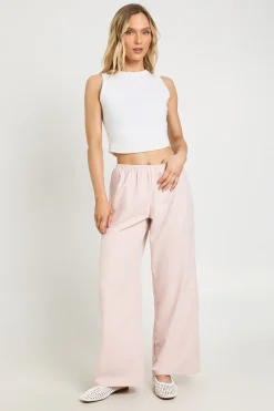 Pantalon Petite Taille Large À Cordon De Serrage