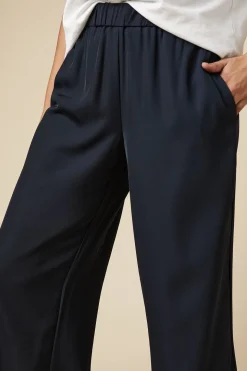 Pantalon Petite à Taille Élastique et Jambe Droite