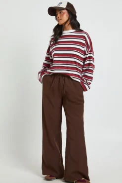 Pantalon Petite Tissé à Taille Élastique et Jambes Droites