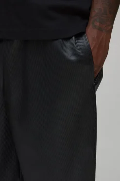 boohooMAN Pantalon à plis accentués en synthétique, coupe décontractée<Homme Tout Afficher|Pantalons Grande Taille
