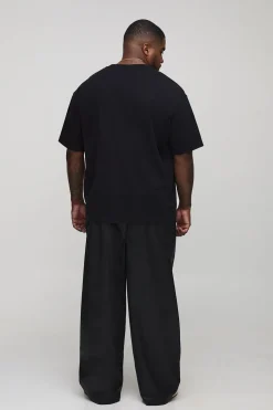 boohooMAN Pantalon à plis accentués en synthétique, coupe décontractée<Homme Tout Afficher|Pantalons Grande Taille