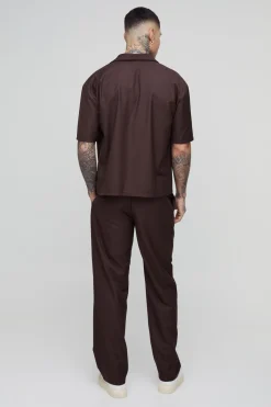 Pantalon plissé ceinturé, coupe décontractée sur mesure pour grandes tailles