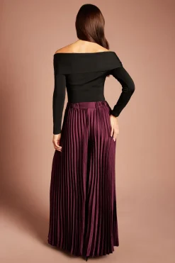 Pantalon Plissé En Satin