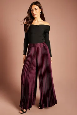 Pantalon Plissé En Satin