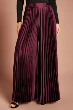 Pantalon Plissé En Satin
