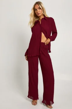 boohoo Pantalon plissé à jambes larges<Femme Pantalons