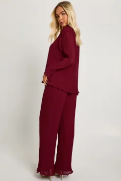 boohoo Pantalon plissé à jambes larges<Femme Pantalons