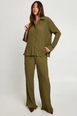 boohoo Pantalon plissé à jambes larges<Femme Pantalons