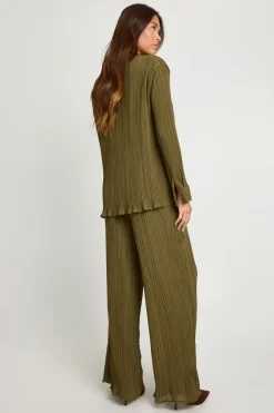 boohoo Pantalon plissé à jambes larges<Femme Pantalons