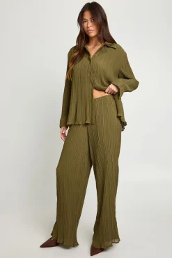 boohoo Pantalon plissé à jambes larges<Femme Pantalons